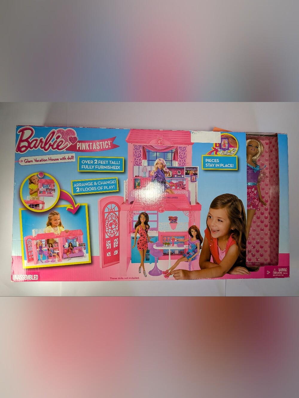 BARBIE PINKSTASTIC Glam Two-Story Vacation House Doll!